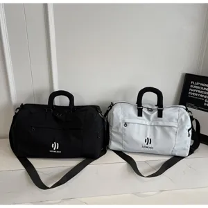 Large capacity solid color travel duffel bag lightweight gym sports luggage yoga storage.