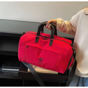 Large capacity solid color travel bag lightweight gym fitness sports luggage bag