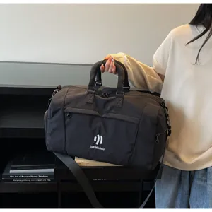 Large capacity solid color travel duffel bag lightweight gym sports luggage handbag