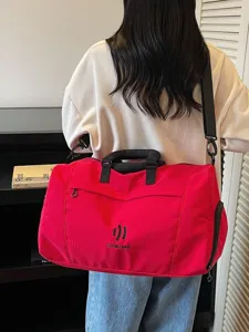 Large capacity solid color travel duffel bag, lightweight gym sports luggage carry on bag.