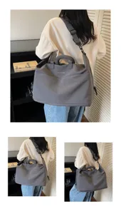 Sac de voyage gris grande capacité sac bandoulière épaule pour voyage et usage quotidien