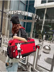 Large capacity travel duffel bag, stylish multi-functional shoulder bag for outdoor trips and sports.