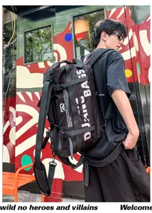 Sac à dos de voyage noir multifonctionnel grande capacité outdoor commuting sac élégant.