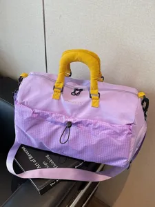 Sac de Voyage Grande Capacité Imperméable Sac Weekender Avec Compartiment à Chaussures Séparation Sec Humide Sac de Sport pour Femme