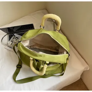 Green travel duffle bag casual large capacity fitness handbag messenger bag lightweight stylish