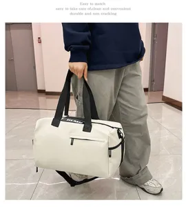 Large capacity travel duffel bag waterproof sports fitness bag with shoulder strap for outdoor