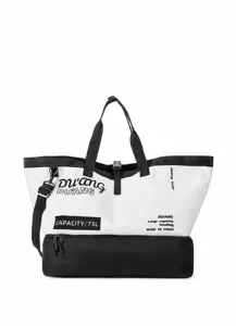 Grand sac de voyage étanche avec compartiment à chaussures, sac de sport épaule 73L capacité.