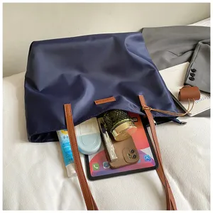 Μεγάλη γυναικεία νάιλον τσάντα ώμου shopper, casual τσάντα για δουλειά ταξίδι και καθημερινά