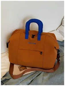 Stylish cotton travel duffle bag, lightweight shoulder handbag for gym, fitness and daily commute.