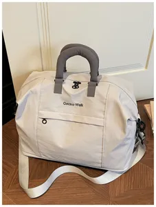 Casual canvas travel duffle bag, lightweight shoulder crossbody bag for gym and business trip.