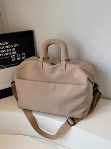 Sac de Voyage Courte Distance Couleur Unie Minimaliste Grande Capacité Imperméable Séparation Humide Sec Fitness Yoga Épaule Sac de Sport