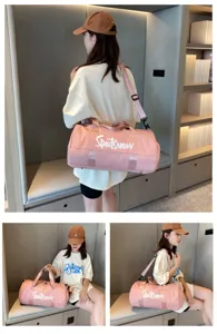 Large capacity travel duffel bag gym sports bag for women overnight weekender bag with strap