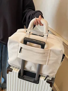 Sac de voyage de couleur unie grande capacite sac weekend sac de sport vue principale