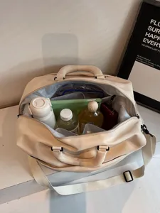 Sac de voyage minimaliste de couleur unie, grand sac bandoulière pour sport et fitness quotidien
