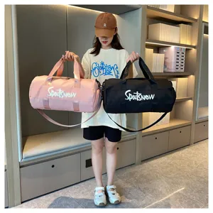 Large capacity travel duffel bag for gym, fitness, and sports. Black and pink options available.