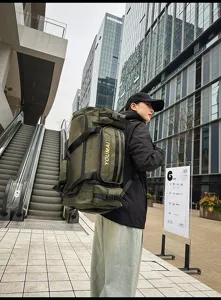 Multifunctional travel backpack with multi-pockets, stylish duffel bag for commuting and sports.