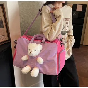 Sac de voyage cabine élégant grand format sac de sport bandoulière avec décor d'ours