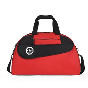 Red black travel duffel bag foldable sports luggage gym bag for men and women daily use
