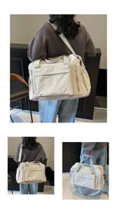 Versatile large capacity fitness travel duffle bag, stylish messenger shoulder bag for daily use.