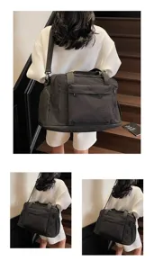 Stylish large capacity gym travel duffel bag with multi pockets and comfortable shoulder strap.
