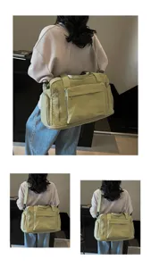 Large capacity travel duffel bag, casual gym fitness shoulder bag, versatile daily commuter bag.