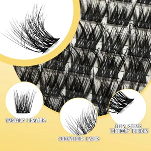 Segmented false eyelashes 10 rows natural dense bulk pack for daily eye makeup enhancement