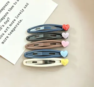 Colorful heart BB hair clips for women, cute bangs styling pins, sweet daily hair accessories.