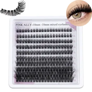 Mixed length cluster eyelashes 10mm to 18mm natural DIY individual lash extensions tray