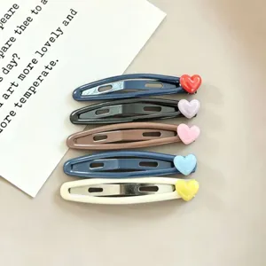 Korean Style Sweet Cute Heart Hair Clip Metal BB Clip Fashion Hair Accessories For Women Daily Styling Decorative Hairwear