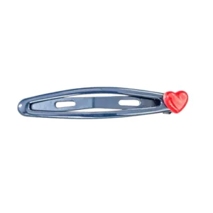 Korean style metal BB hair clip with cute red heart charm for bangs and daily styling.