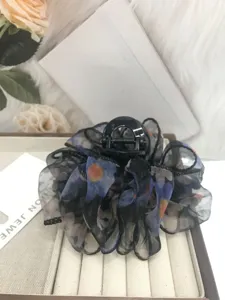 Grote organza bloem haarspeld, Koreaanse stijl wolk bubbel haarclip voor dik haar accessoires.