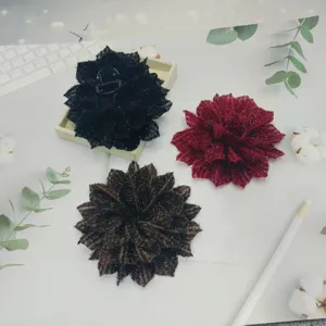 Handmade Fabric Large Flower Hair Claw Clip Fashion Floral Hair Accessory DIY Headwear For Women