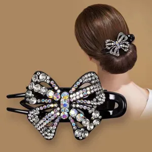 Pince a cheveux noeud strass elegante pince cristal pour femmes coiffure details