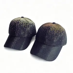 Fashion gradient rhinestone baseball cap sparkling hip hop hat for women and daily wear style