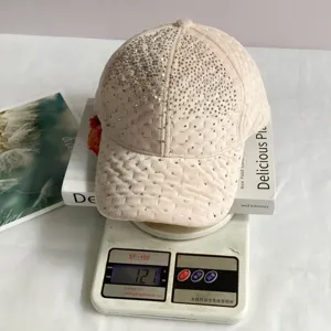 Casquette de baseball en strass pour femme, chapeau brillant style tendance, large bord chaud.