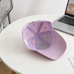 Kinderen paarse honkbalpet casual zonnekap ademende mesh voering verstelbare riem