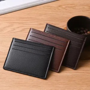 Ultradünnes Leder Kartenetui Mehrfachschlitz Bankkartenetui tragbare Ausweis Brieftasche.