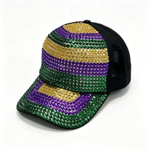 Strass honkbalpet voor dames, fonkelende pailletten pet, modieuze casual zonnehoed.