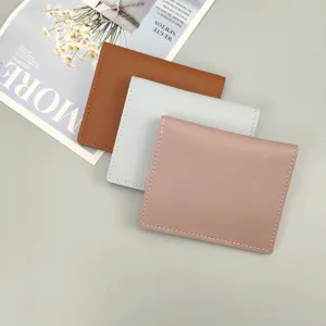Damen PU Leder Kartenetui Slim minimalistische Kreditkartenfächer Münztasche Brieftasche