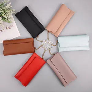 Women long wallet PU leather solid color snap closure card holder multi-color detail view