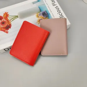 Minimalistische Damen Kurze Geldbörse Kartenetui Schlanke PU Leder Kompakte Münztasche.