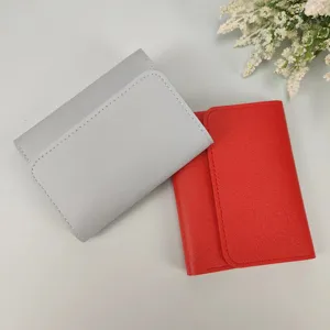 Einfache kurze Damen Geldbörse dreifach gefaltet einfarbig minimalistisches Kartenetui Etui