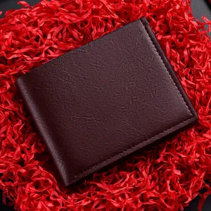 Herren kurzer Leder Geldbeutel Business Kartenetui minimalistisch schlichtes Portemonnaie