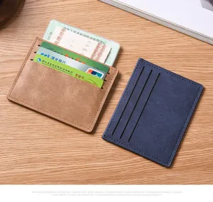 Schlanke Leder-Kartenetui mit mehreren Fächern minimalistische Kreditkartenhülle Portemonnaie