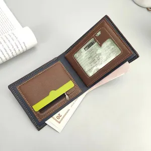 Herren kurze Geldbörse Business Kartenhalter Reißverschluss Münzfach Leder Portemonnaie