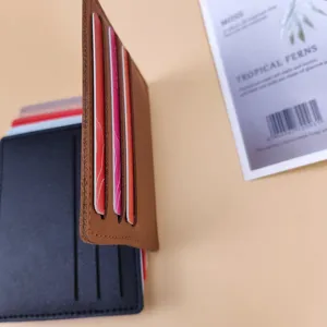 Minimalistisches Damen Kartenetui aus PU Leder Kreditkartenhalter Tasche schlichtes Design