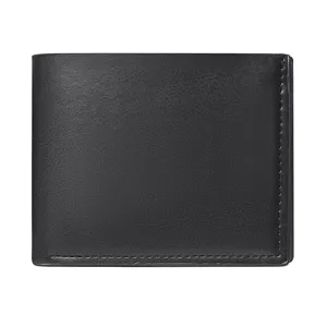 Portafoglio uomo nero classico in pelle design compatto minimalista elegante pratico