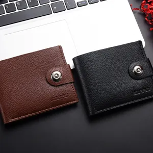 Herren Kurze Bifold PU Leder Business Pendler Einfarbig Kartenfächer Wasserdicht Leichte Geldbörse