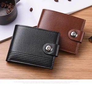 Herren kurze Geldbörse PU Leder Münzfach Kartenhalter Vintage braun schwarz für Männer