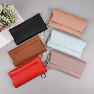 Women long wallet elegant solid color snap closure card holder daily clutch purse chic design